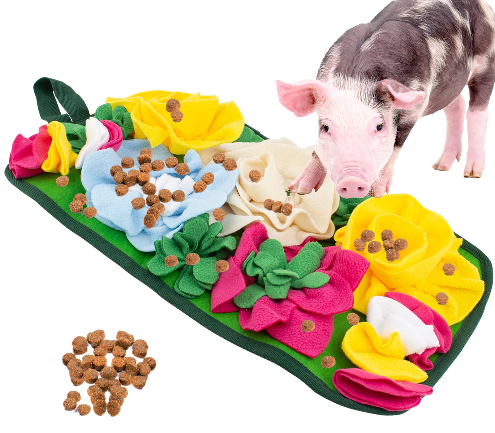 OOXYG pig foraging mat on floor provides enrichment during play