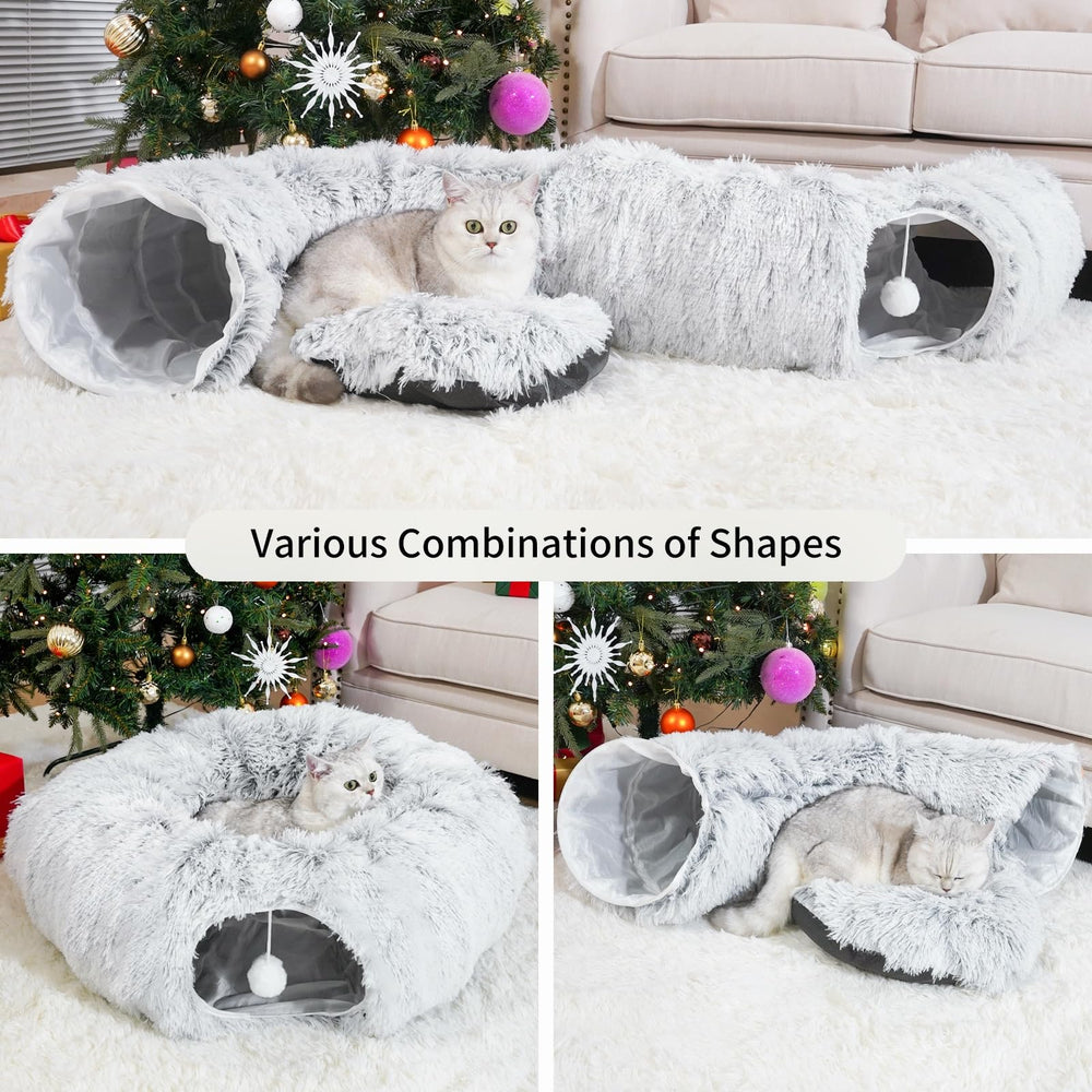 OOZAZEMM collapsible donut tunnel offers versatile layouts for cats