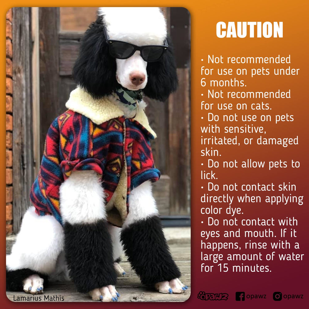 OPAWZ Super Black applied to a dog's coat for even coverage