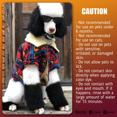 OPAWZ Super Black applied to a dog's coat for even coverage