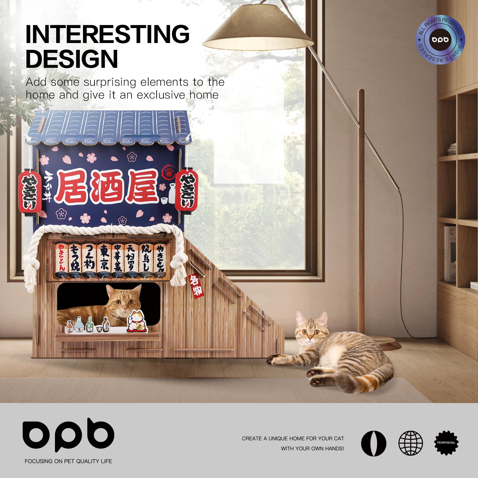 opbodqo cardboard cat house easy assembly with included tools
