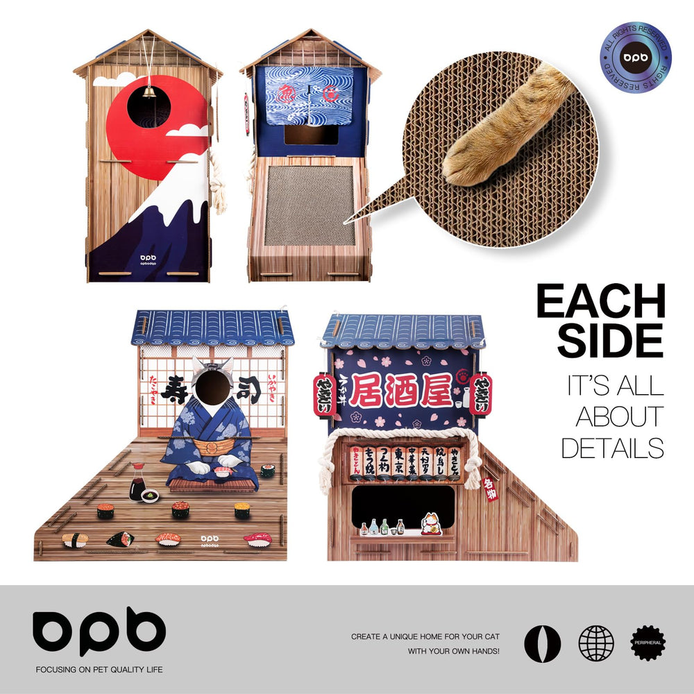 opbodqo cardboard cat house scratching board side enables paw sharpening