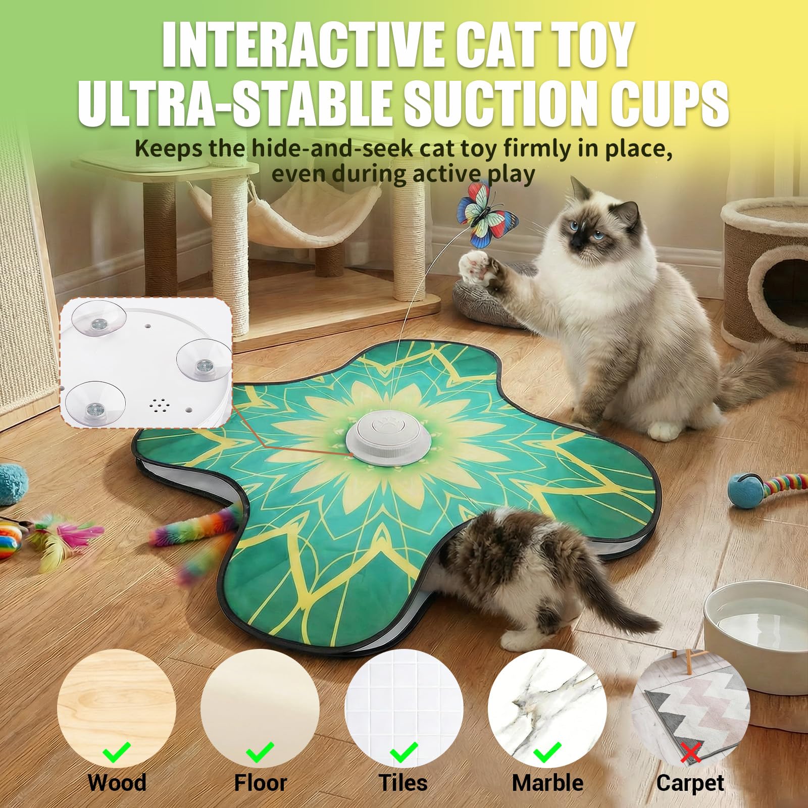 OPDEKEHA hide and seek mat design offers soft surface and movement