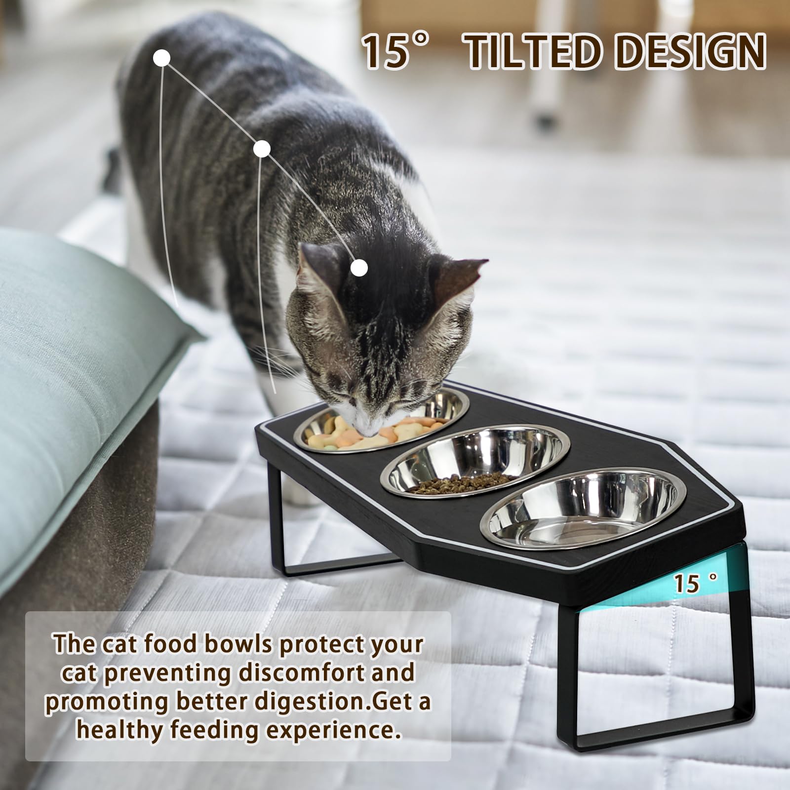 OPELETNNT tilted feeding at 15-degree angle supports comfortable neck alignment during meals.