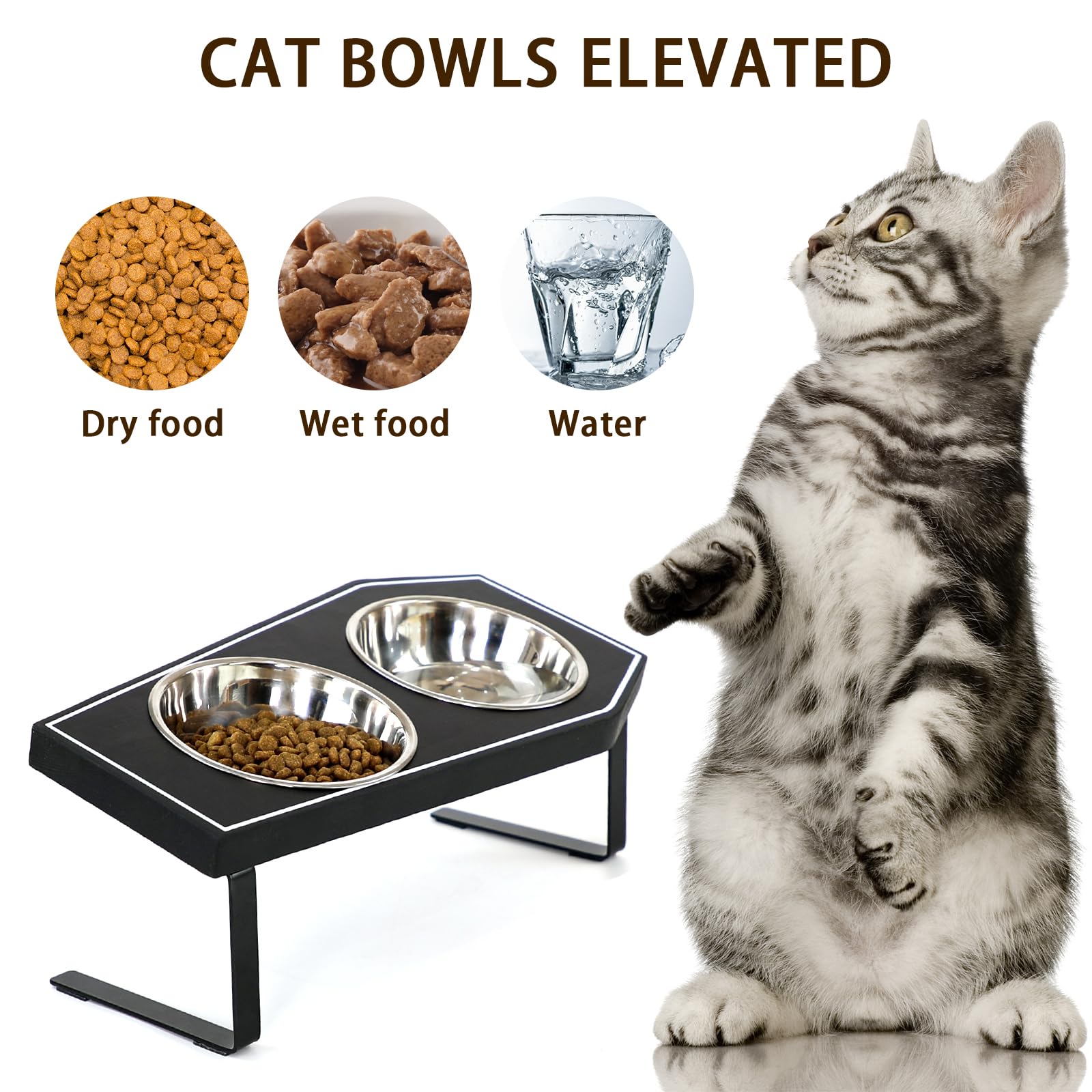 OPELETNNT two 12 oz bowls set suited for small to medium cats
