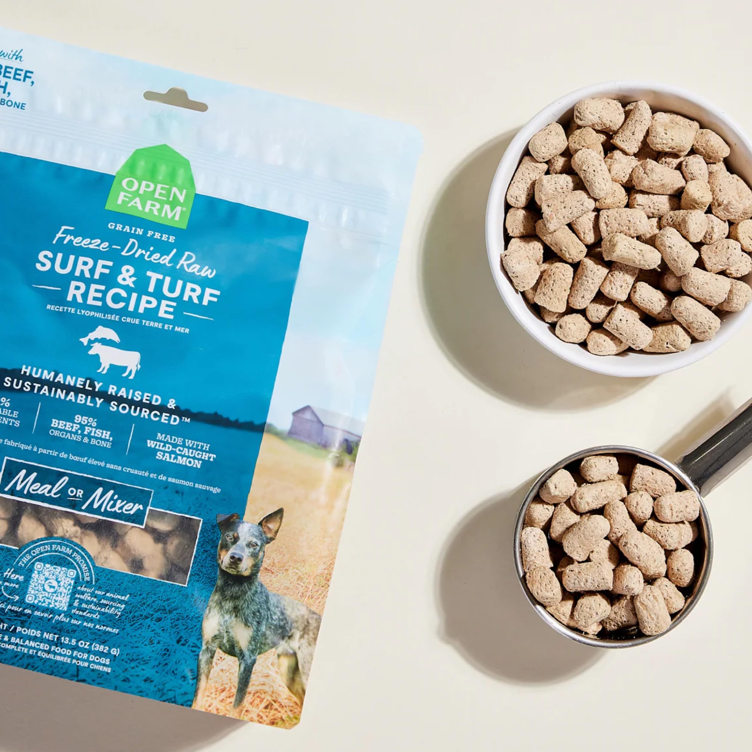 Open Farm bite-sized morsels ideal for all dog breeds and sizes.