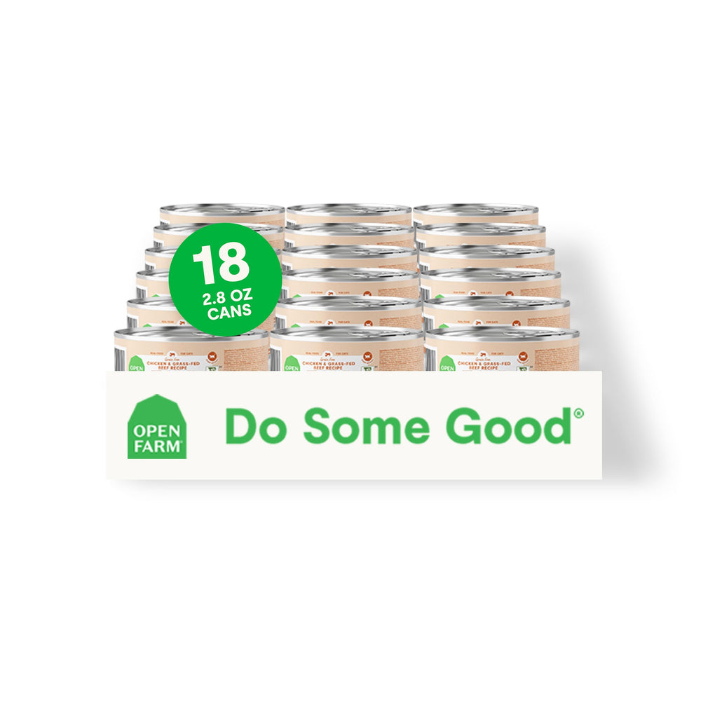 Open Farm cat food pate smooth texture shown in a bowl, ideal as a tasty meal topper.