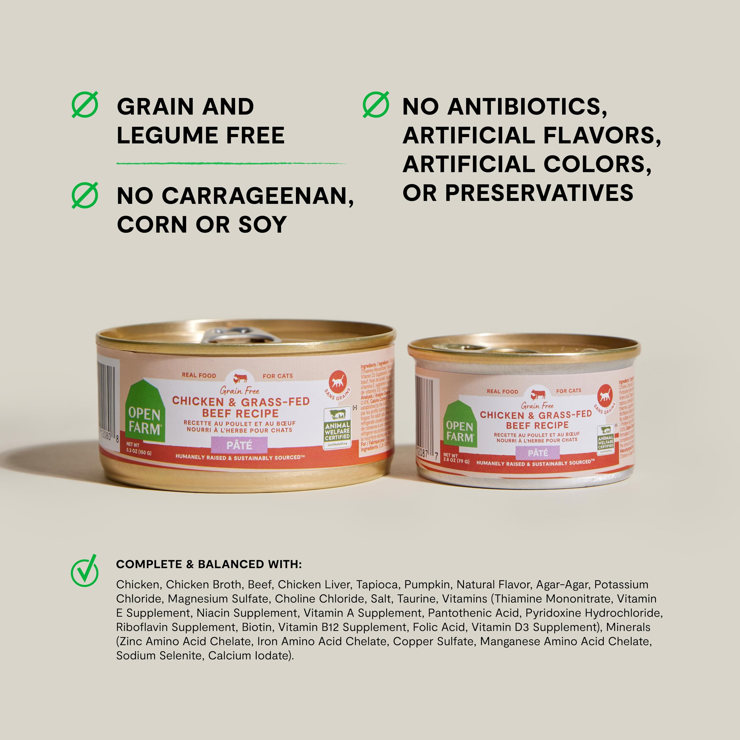 Open Farm pate with chicken and beef protein-forward recipe for a complete meal.