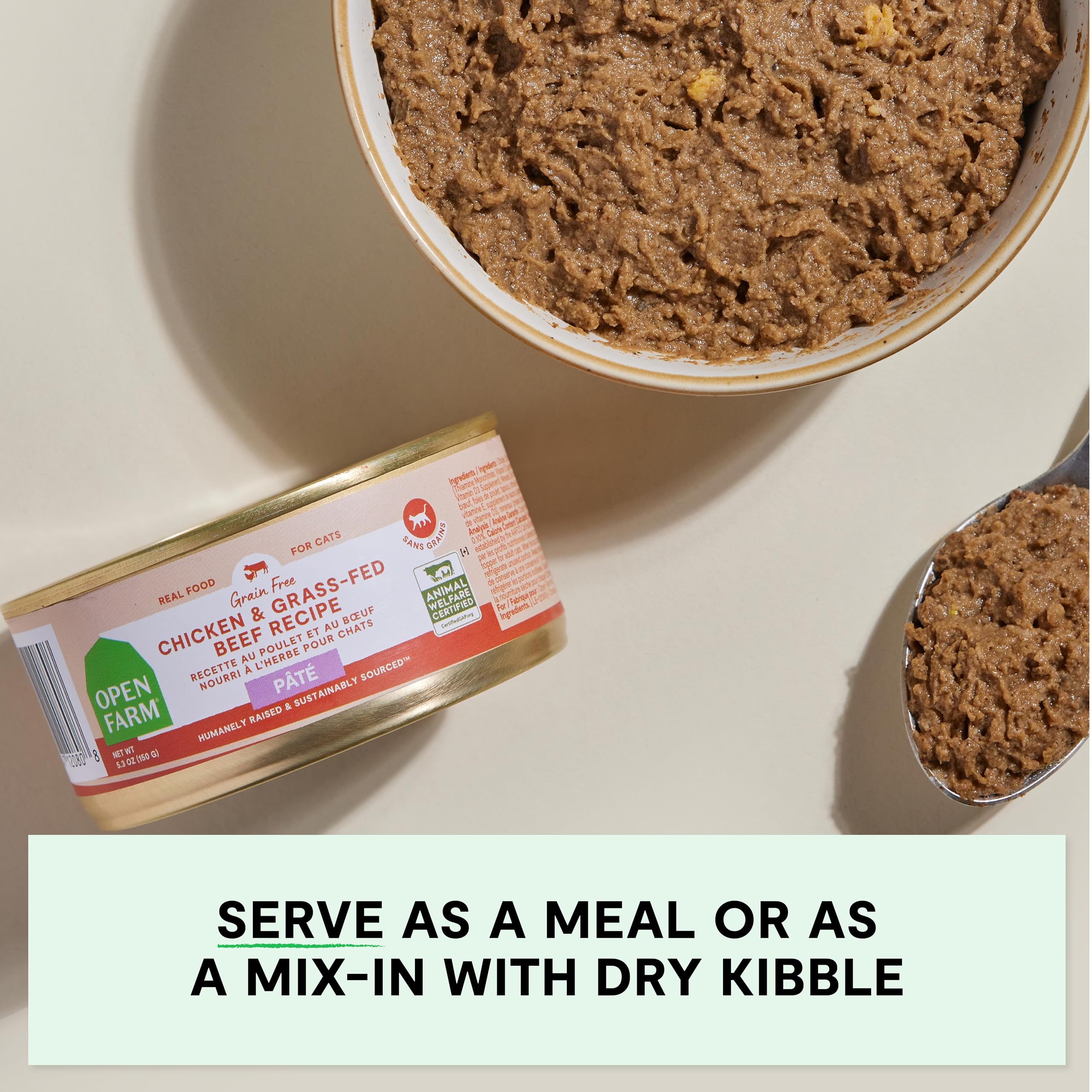 Open Farm pate served as a meal or topper on dry kibble.