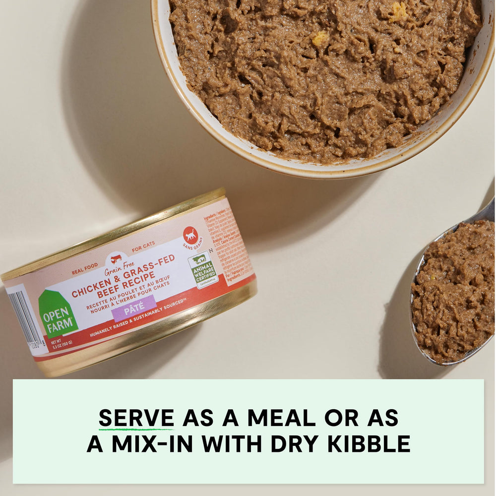Open Farm pate served as a meal or topper on dry kibble.