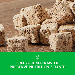 Open Farm Cubes single-ingredient lamb liver – simple, gentle on sensitive stomachs for everyday treats.