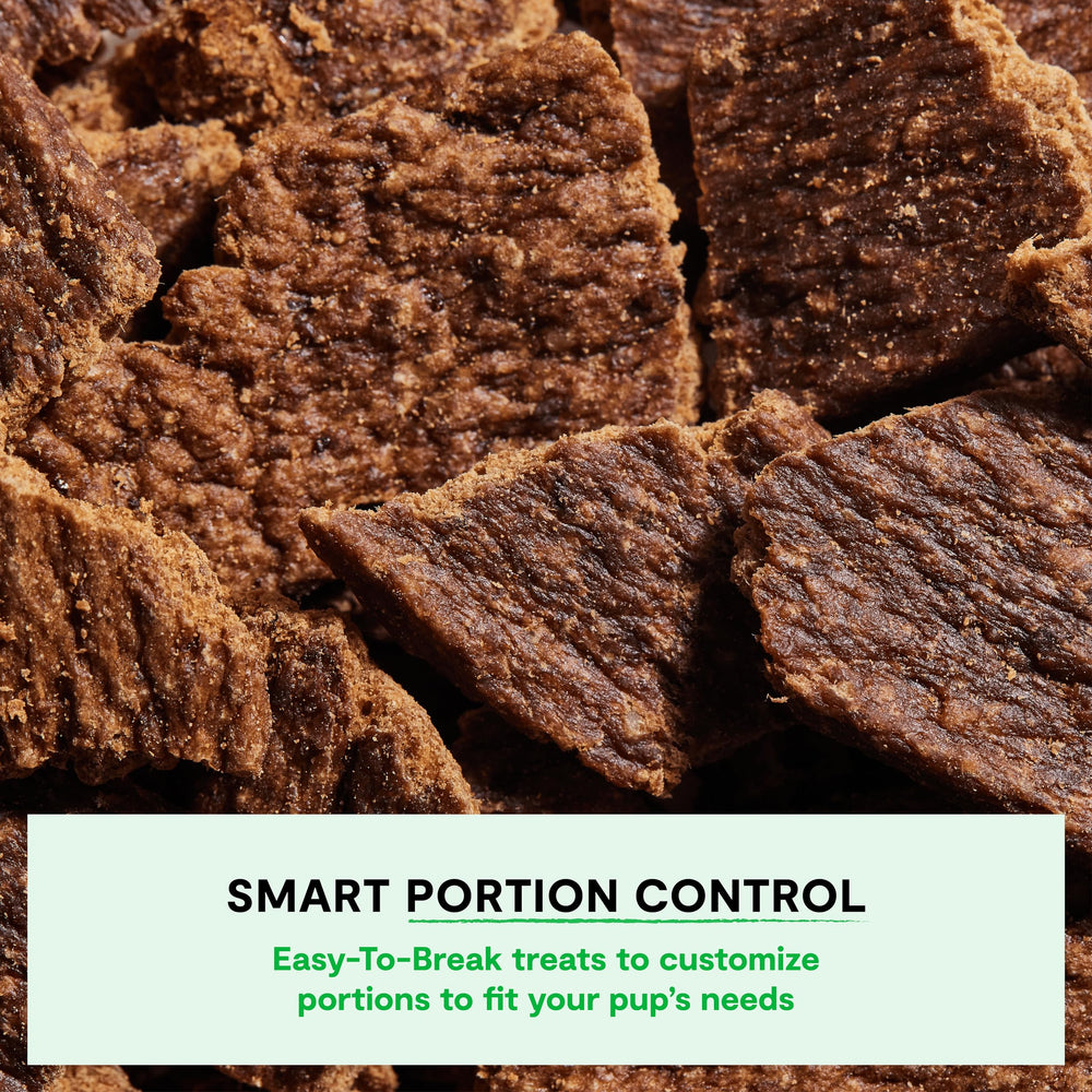 Open Farm Dehydrated Dog Treats resealable pouch helps maintain freshness.