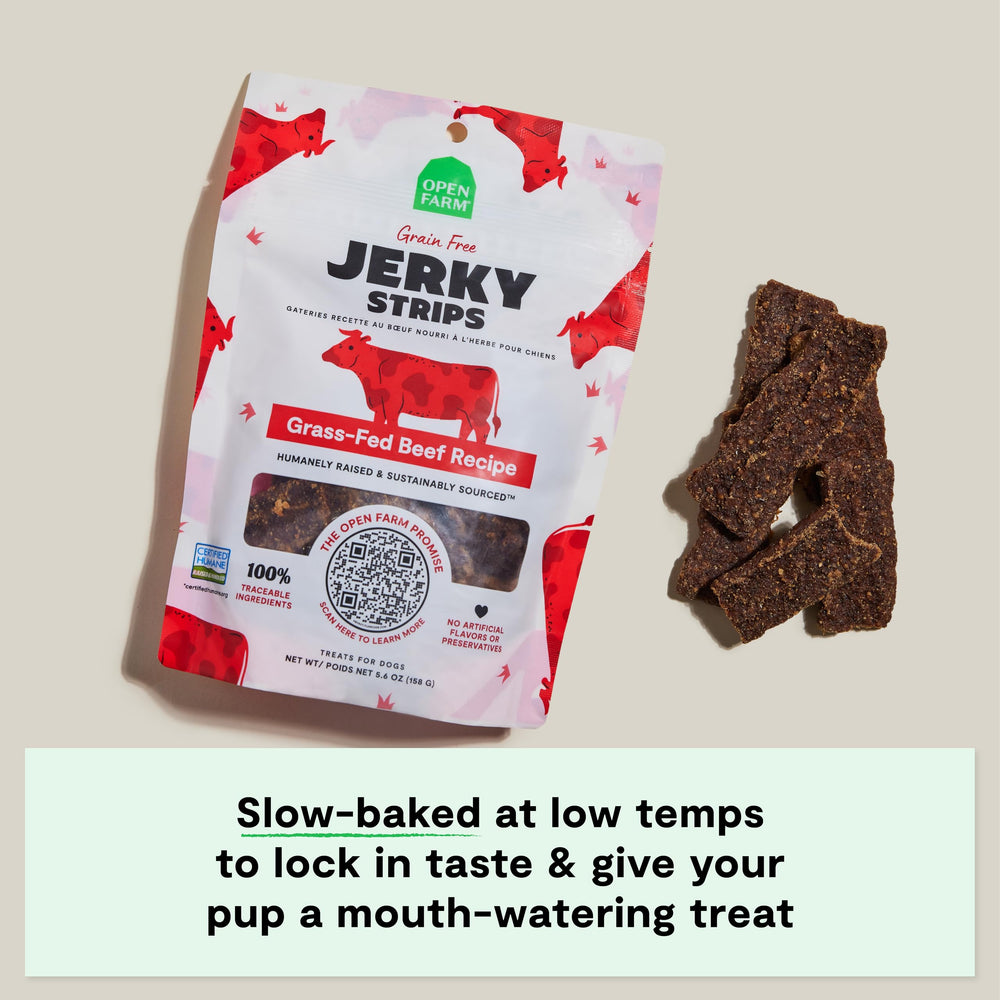 Open Farm jerky offers tender texture for gentle chewers during daily treats