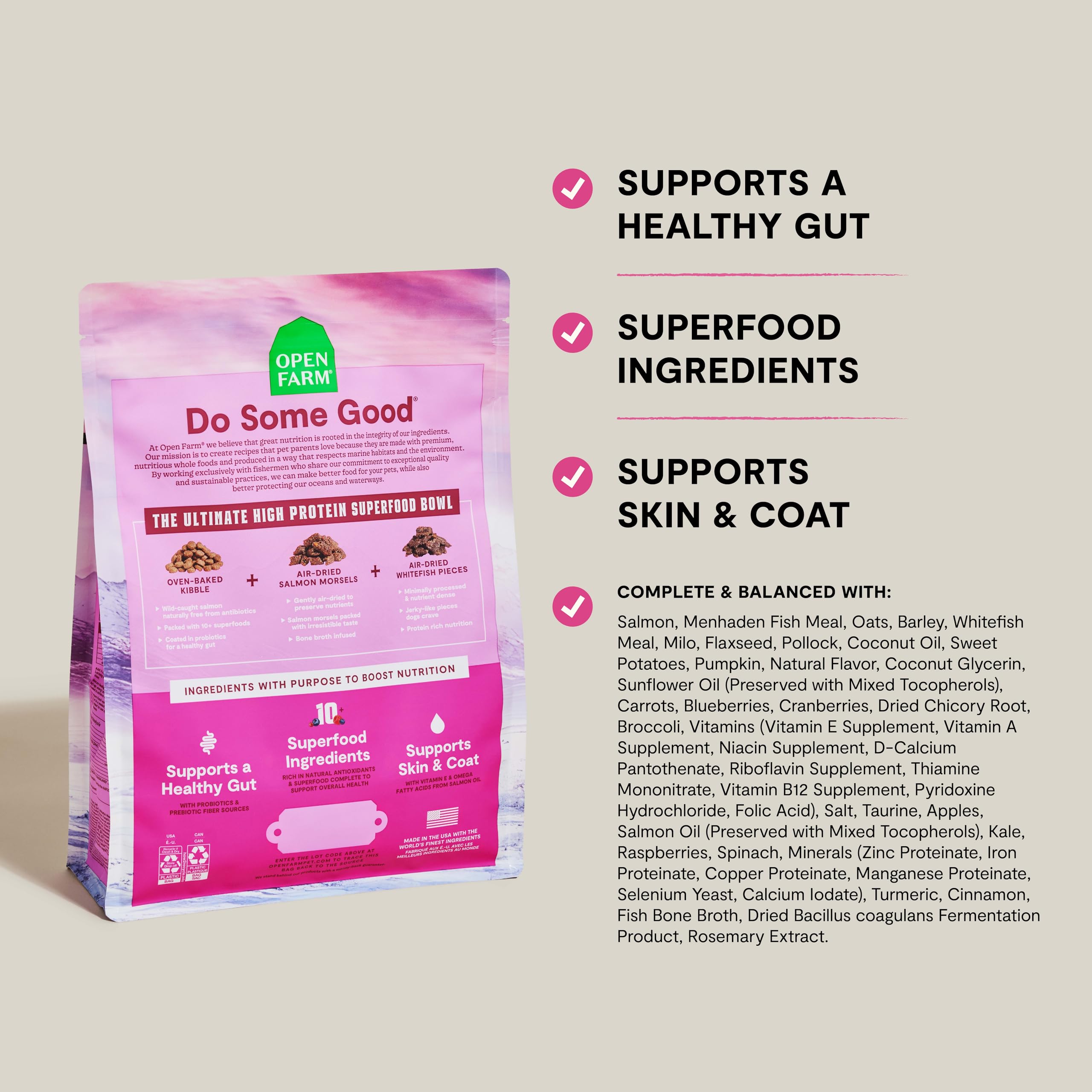 Open Farm Epic Blend ingredients traceable to geographic origins