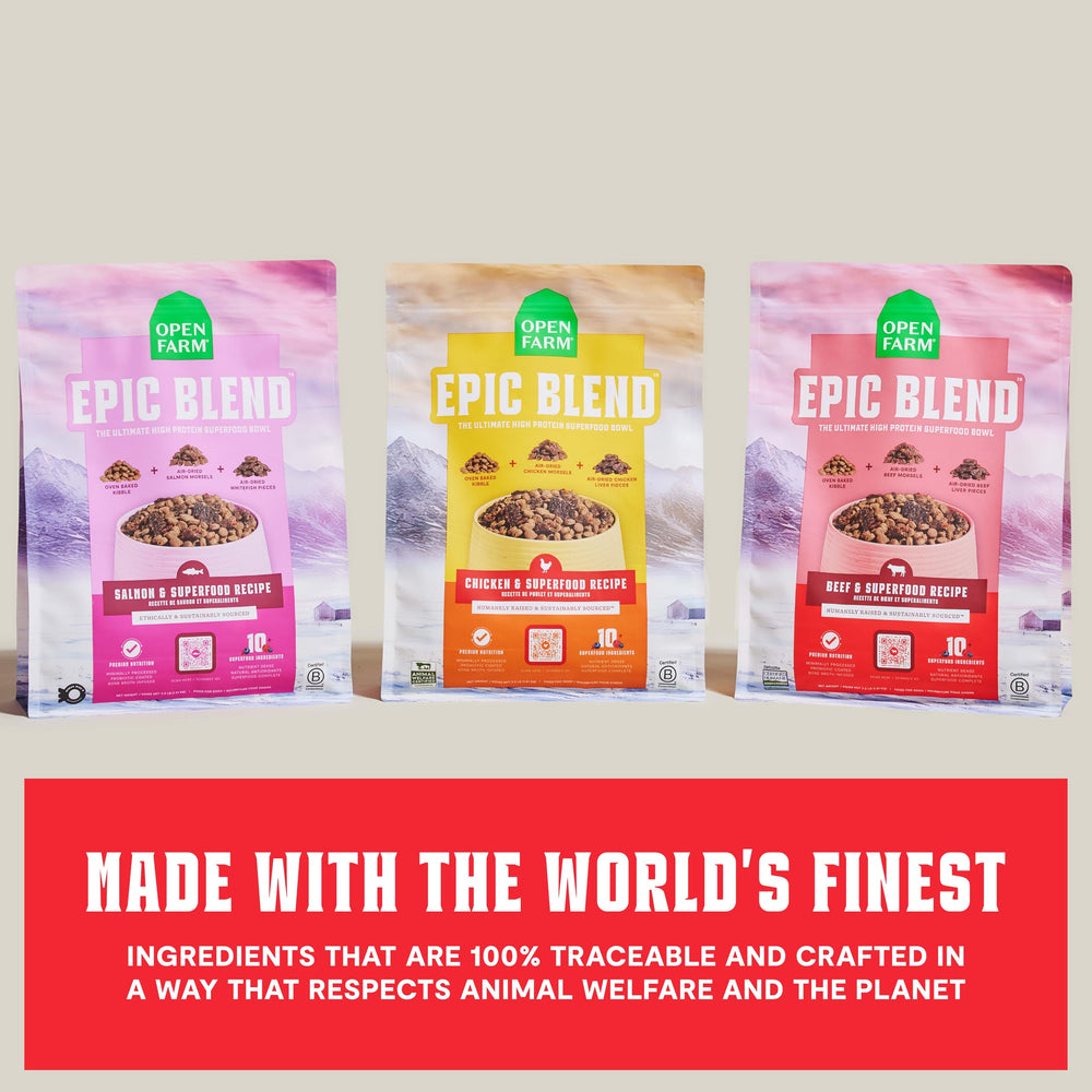 Open Farm Epic Blend grass fed beef sourcing details