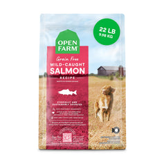 Open Farm grain-free salmon-kibble image showing real meat for balanced nutrition at mealtime.
