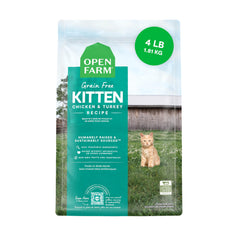 Open Farm grain-free kitten food in a bowl supports kitten digestion and palatability.