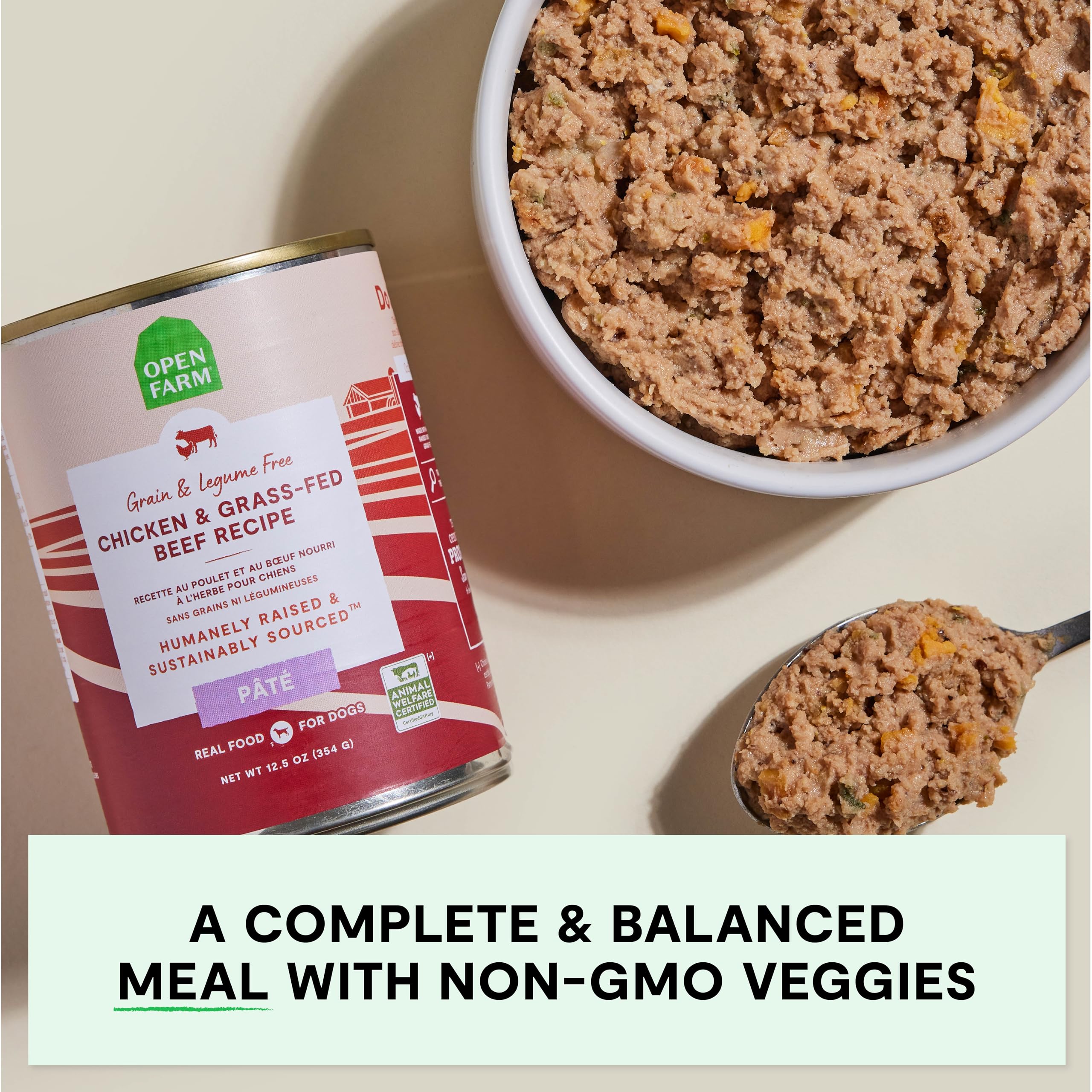 Open Farm grain-free and legume-free formula; supports dogs with sensitive stomachs.