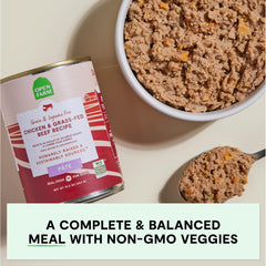 Open Farm grain-free and legume-free formula; supports dogs with sensitive stomachs.