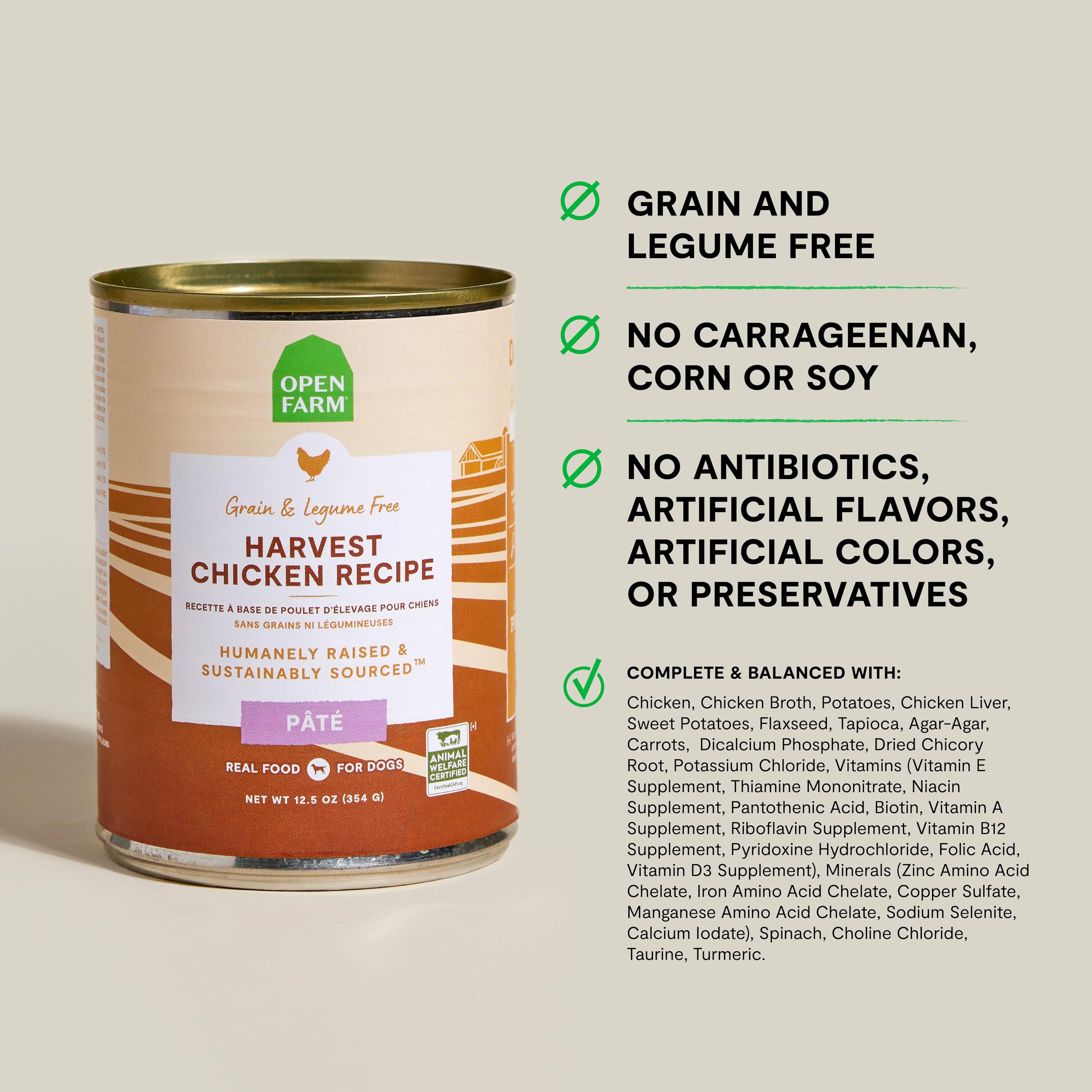 Close-up texture of Open Farm Harvest Chicken Pate highlights silky, appetizing paté.