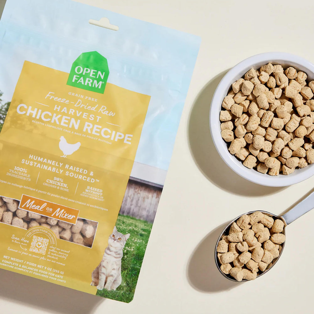 Open Farm Harvest Chicken gluten-free recipe ingredients displayed together.
