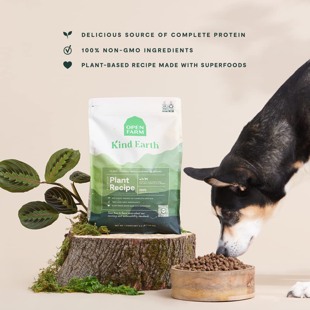 Open Farm Kind Earth kibble coating providing coat-friendly shine from healthy fats.