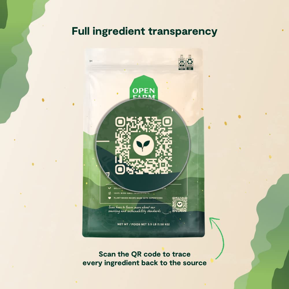 Open Farm Kind Earth plant-based kibble suitable for dogs with sensitivities.