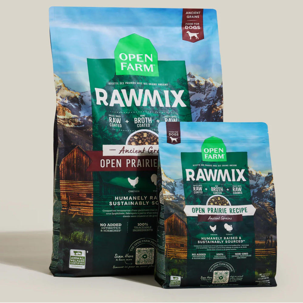 Open Farm Open Prairie recipe packshot communicates transparency and sustainable farming