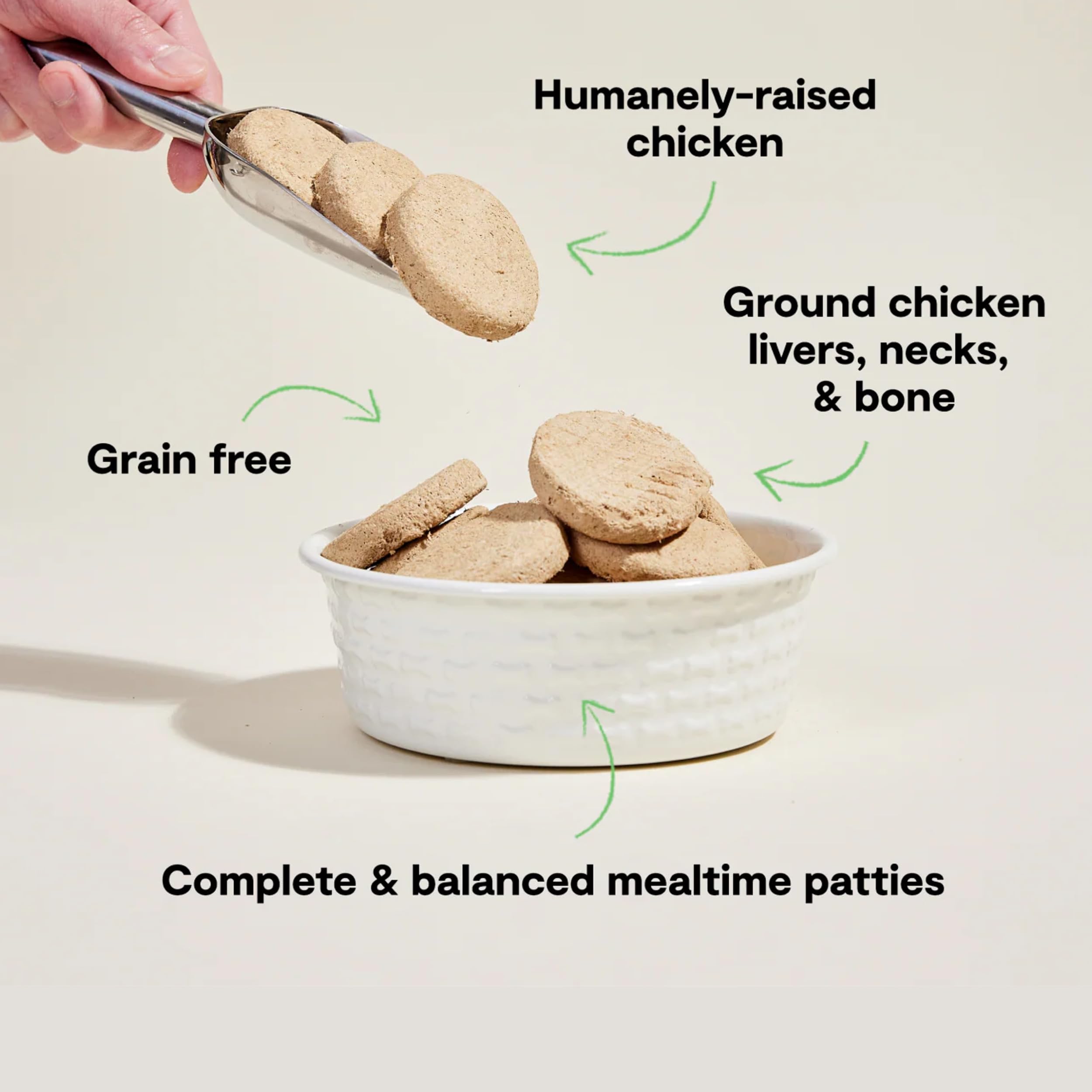 Open Farm patties served in bowl ready to serve