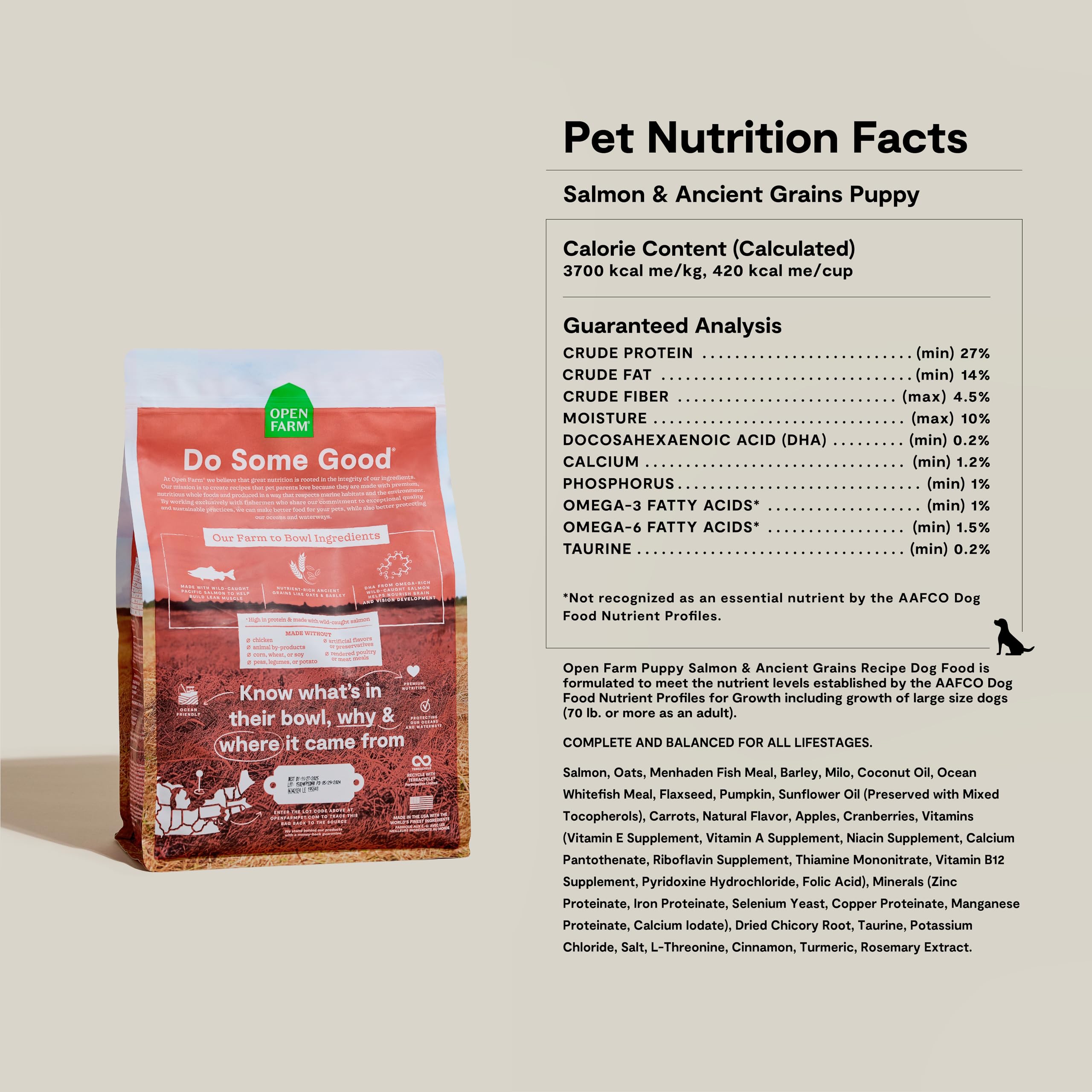 Open Farm pumpkin quinoa coconut oil combo image hints at natural superfoods supporting digestion.