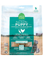 Open Farm puppy patties pack shot highlighting high-protein freeze-dried nutrition