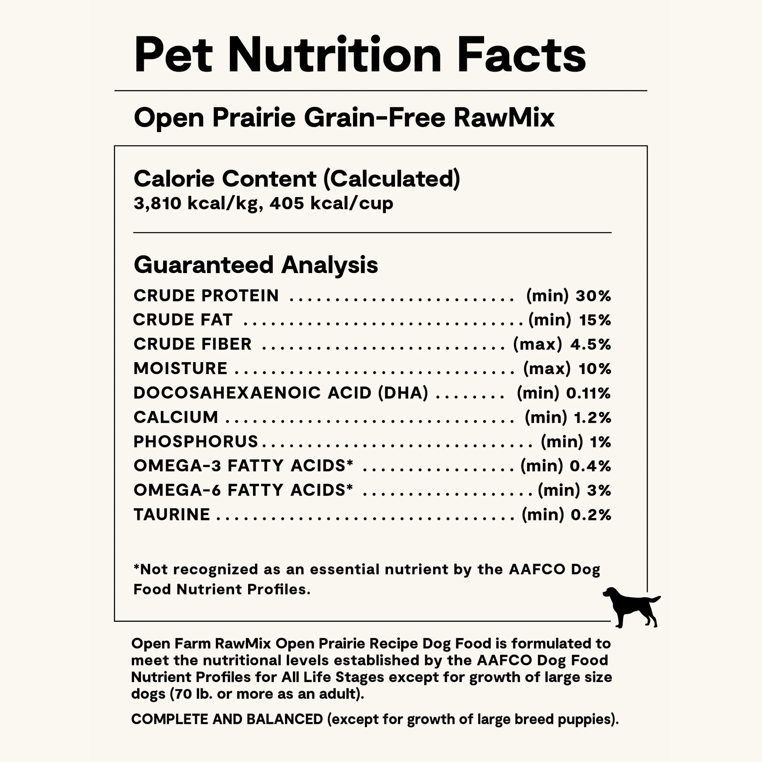 Open Farm 3.5lb bag of RawMix grain-free dog food.
