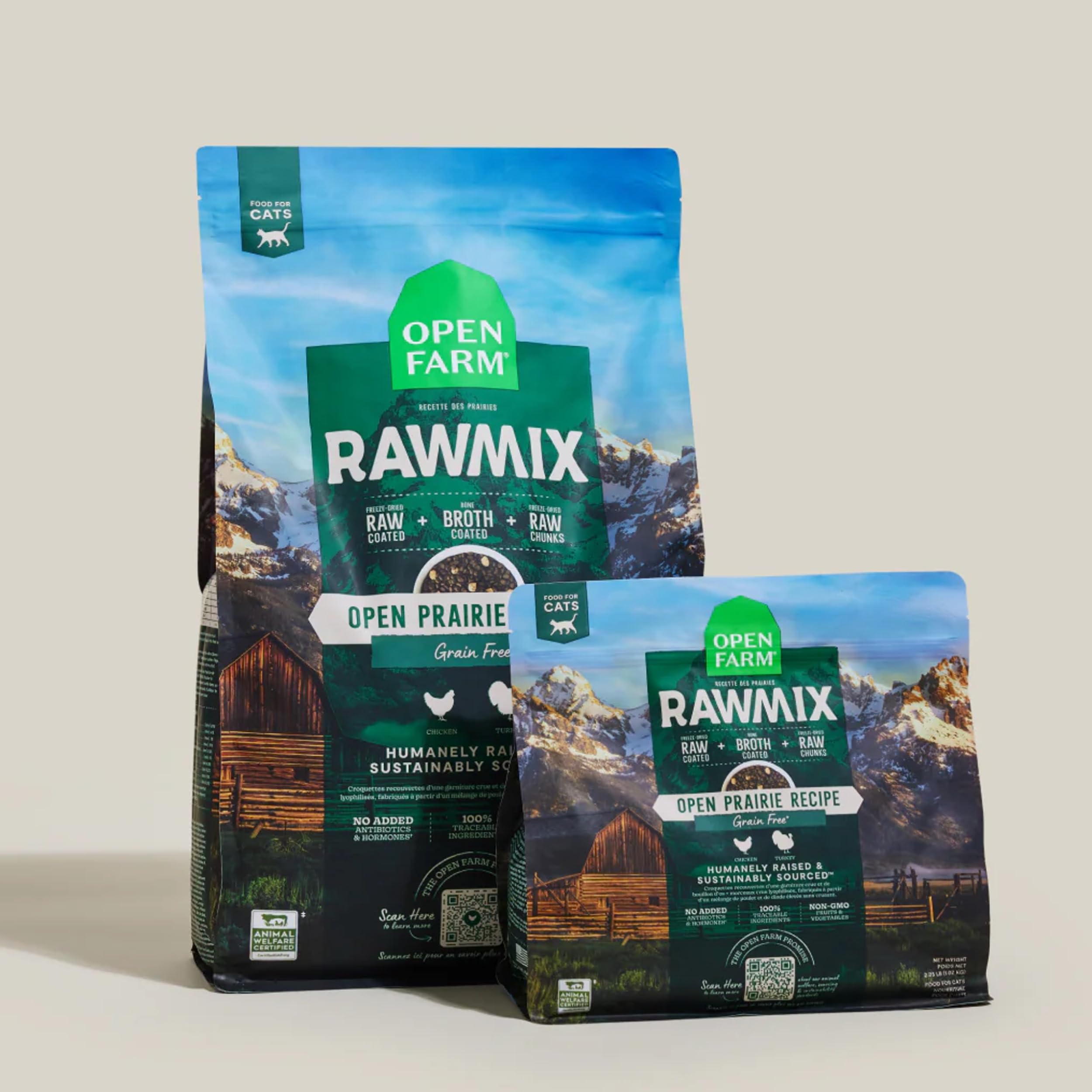 Open Farm RawMix grain-free recipe suitable for indoor and outdoor cats