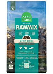 Open Farm RawMix Dry Cat Food kibble with bone broth coating boosts flavor and palatability for kittens