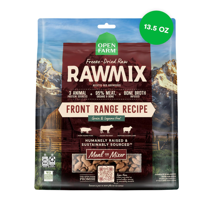 Open Farm RawMix freeze-dried morsels bag for high-protein meals
