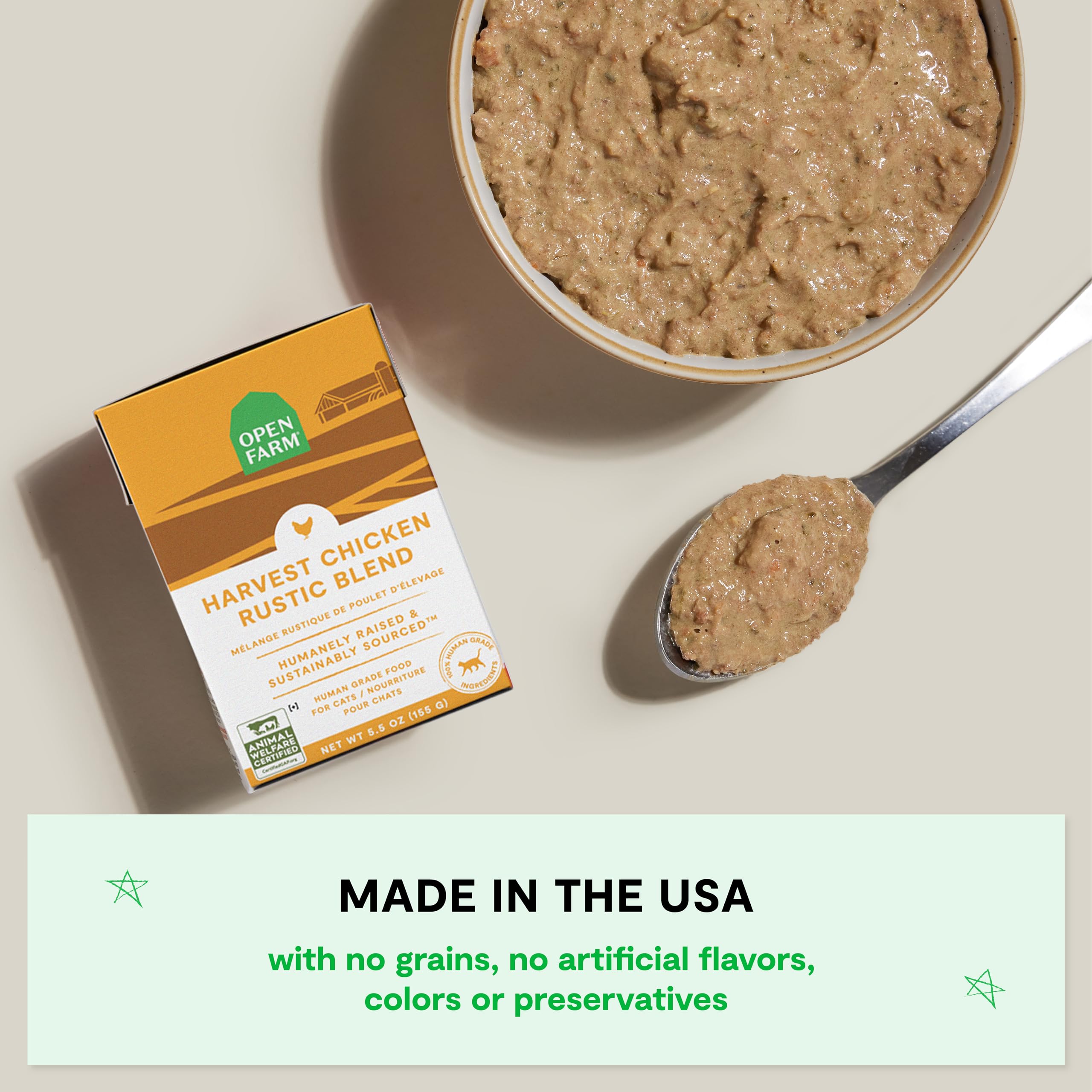 Open Farm Rustic Blend bone broth visible in the recipe boosts flavor and hydration.