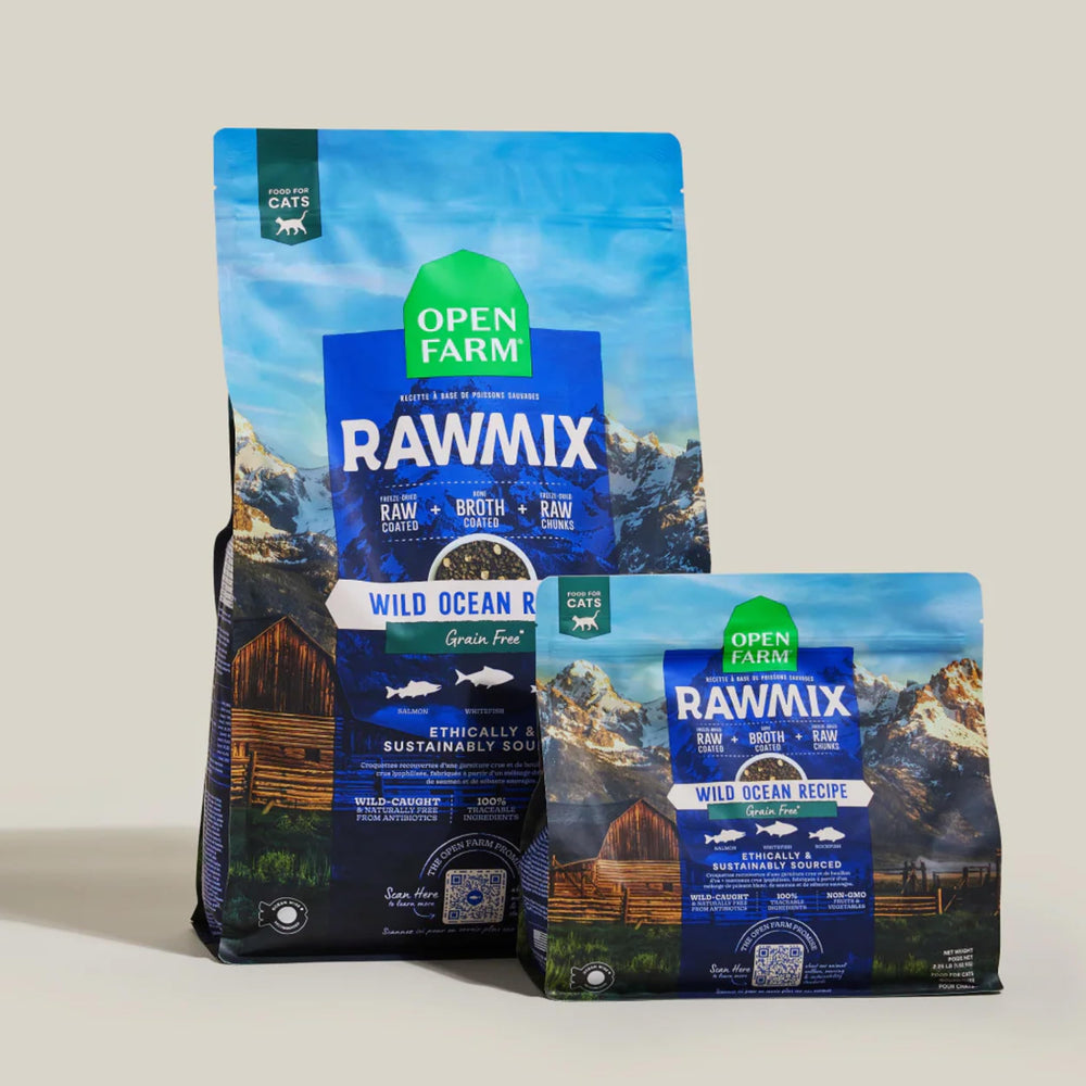 Open Farm wild-caught whitefish highlights premium fish proteins for cats.