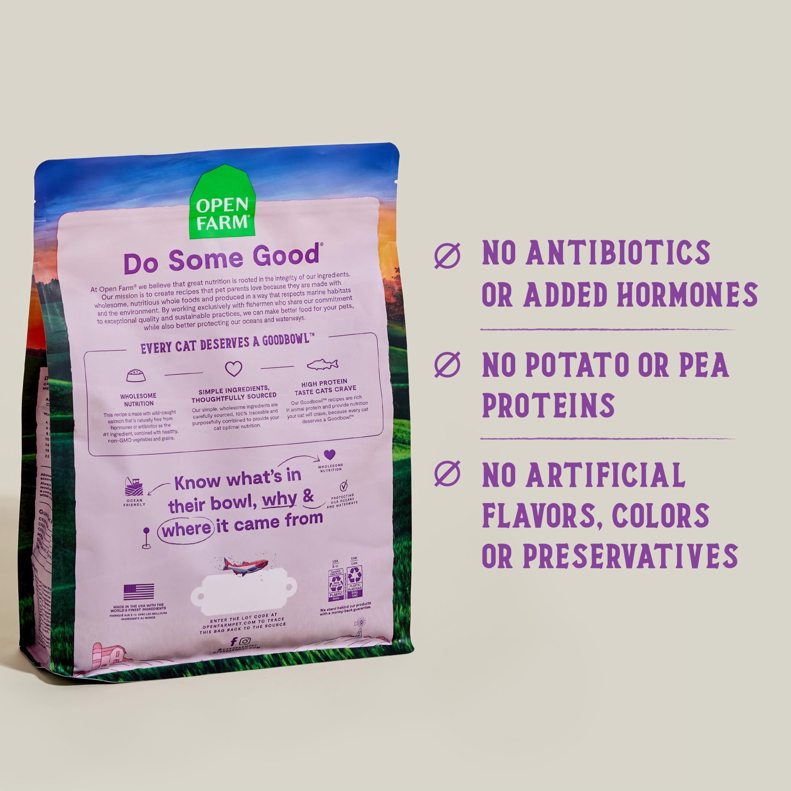 Open Farm Goodbowl brown-rice recipe for balanced nutrition.