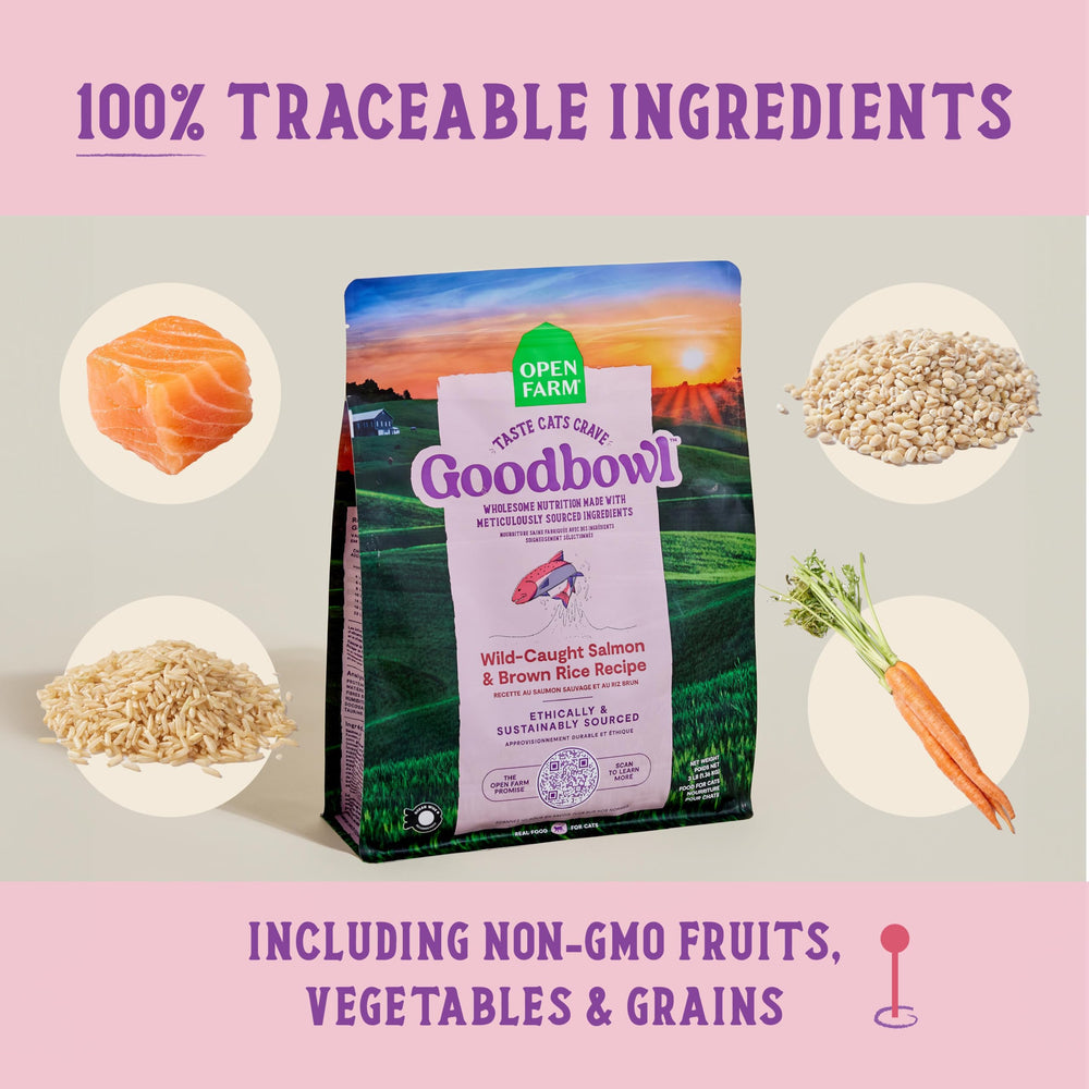 Open Farm Goodbowl USA-made with traceable ingredients.