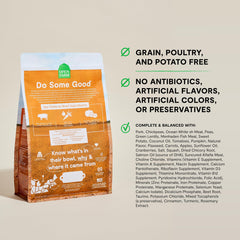 Open Farm Pork Recipe ingredient traceability label affirms ethical sourcing.