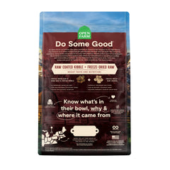 Close-up of Open Farm RawMix kibble highlighting protein-forward bites for dogs
