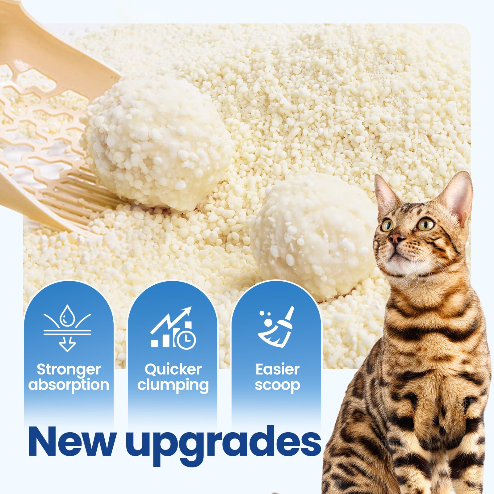 OPET plant-based litter is eco-friendly and biodegradable.