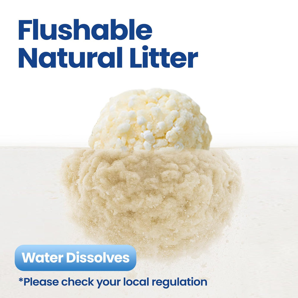 OPET litter is flushable for convenient waste disposal.