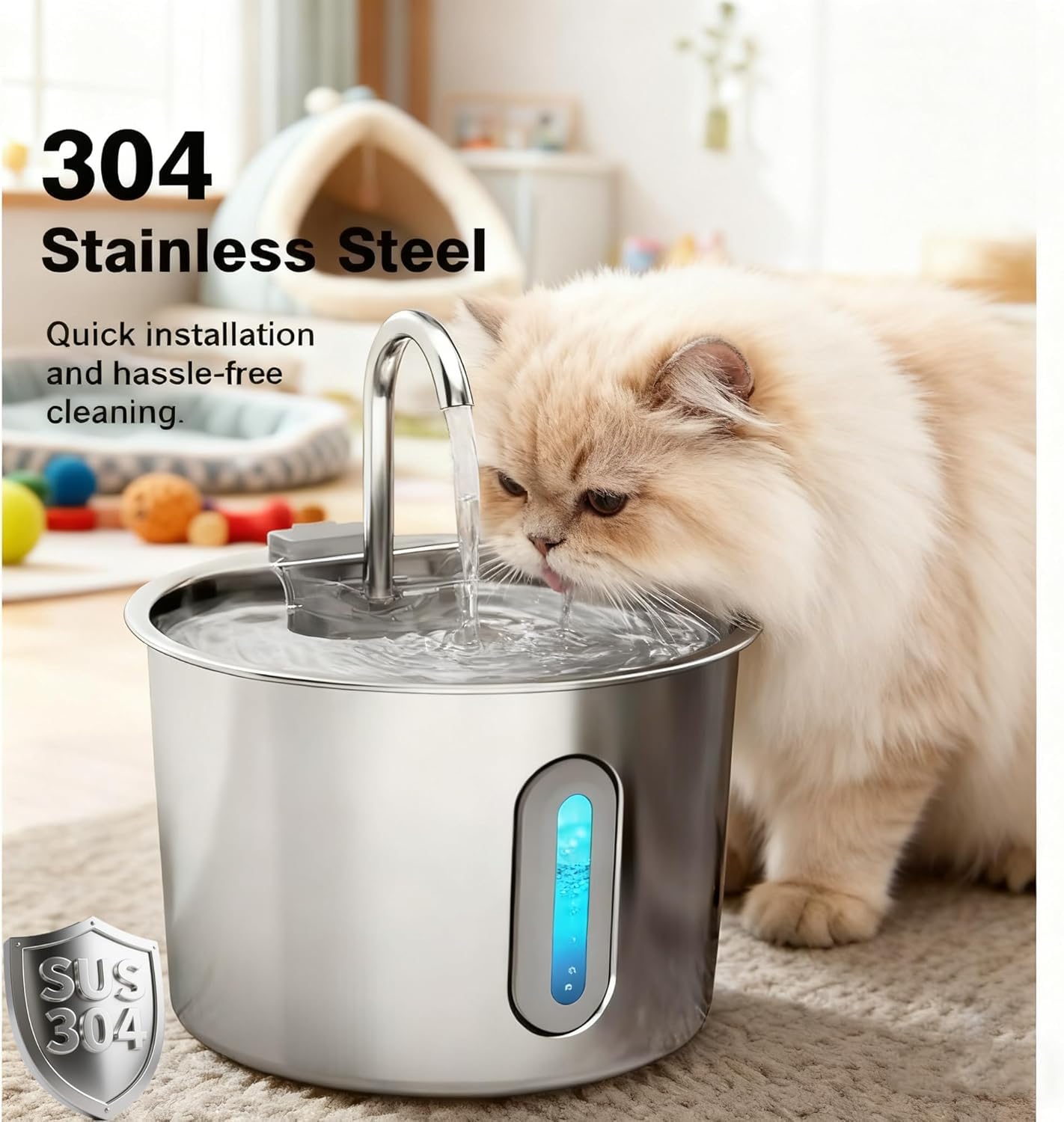 Opeth cat water fountain 2.2L reservoir supports longer intervals.