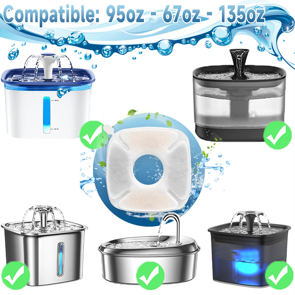 OPISICEN cat fountain filters 6-pack close-up reveals filtration material.
