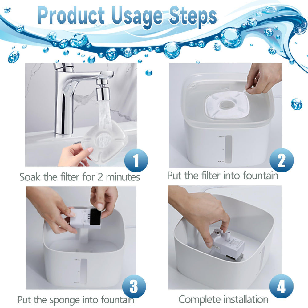 OPISICEN cat fountain filters in use provide fresh water throughout the day.