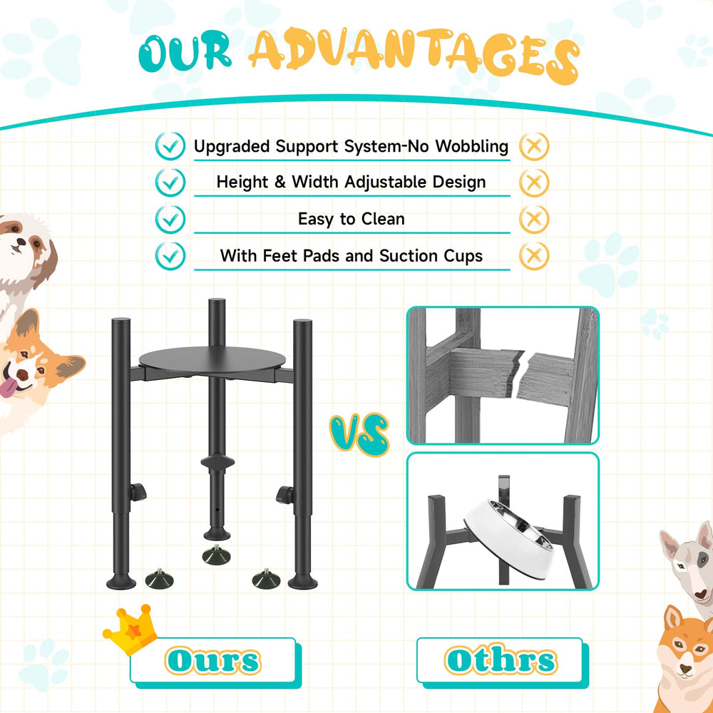 Oppro elevated dog bowl stand at 13-8-inch height accommodates tall breeds at mealtime.