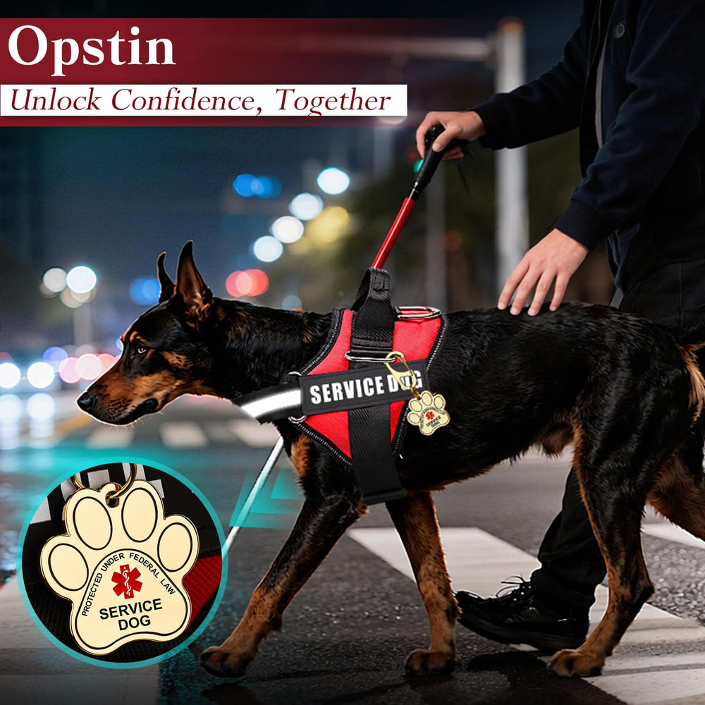 Opstin service dog vest in medium size fits a range of sizes.