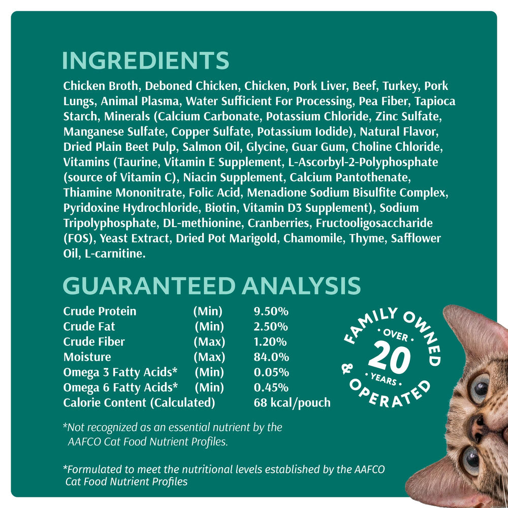 Optimeal European ingredients; grain-free, no GMOs or artificial colors.