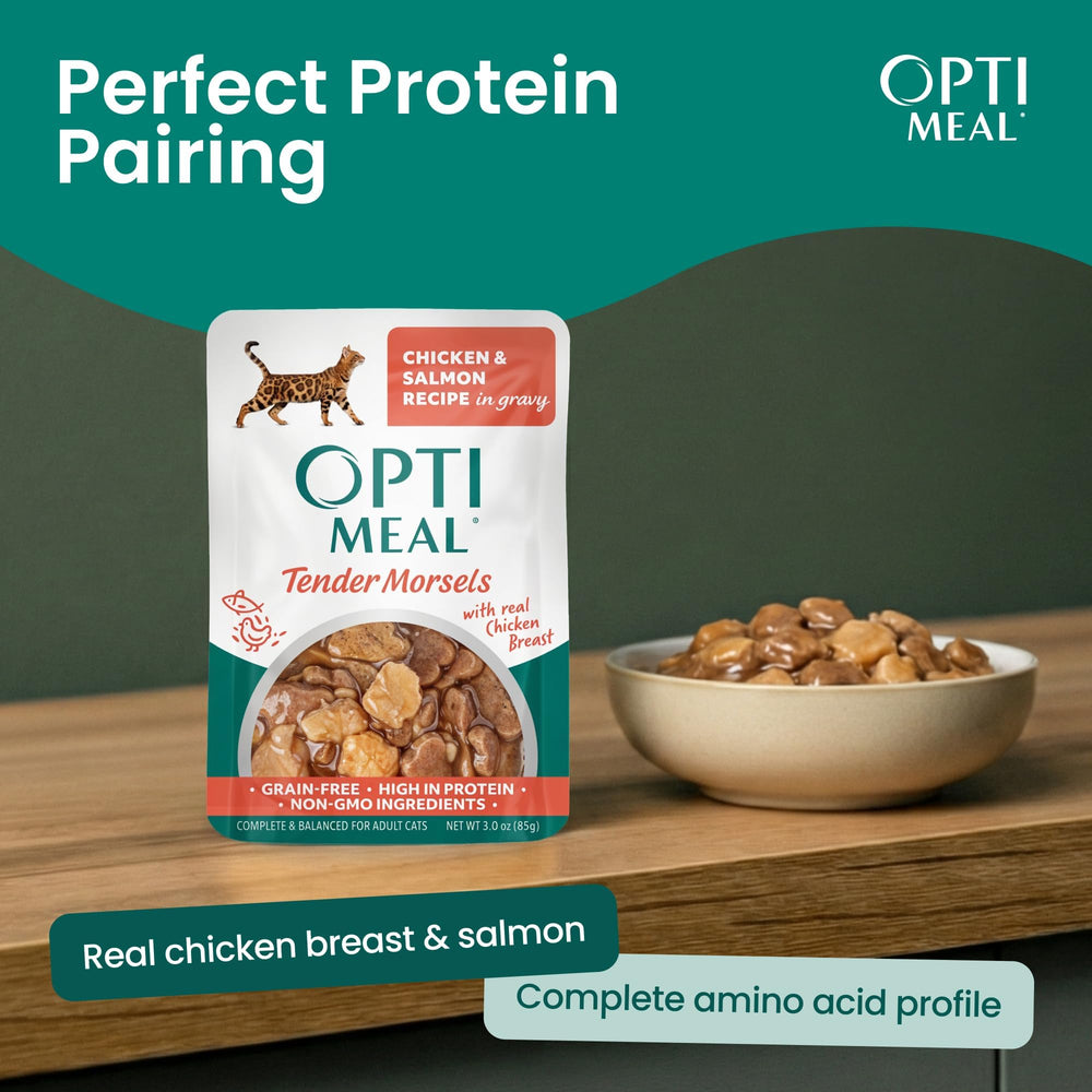 Optimeal prebiotic FOS and fiber pouch promotes gentle digestion in every serving.